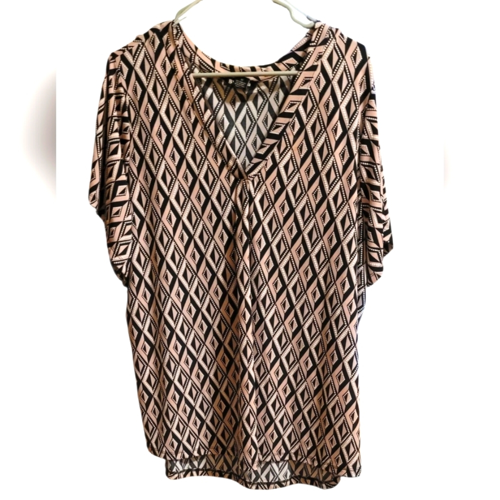 BY Design Geometric Patterned Women's Top Size 3X
